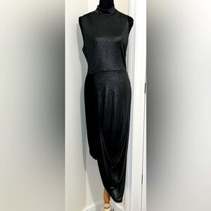 BGBazaria metallic Drape Midi Dress